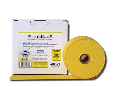 Latexfritt träningsband Från TheraBand, 45 meter, gult.